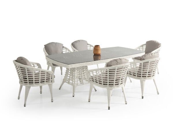 İtals PARİS 6 Kişilik Masa Takımı Gri