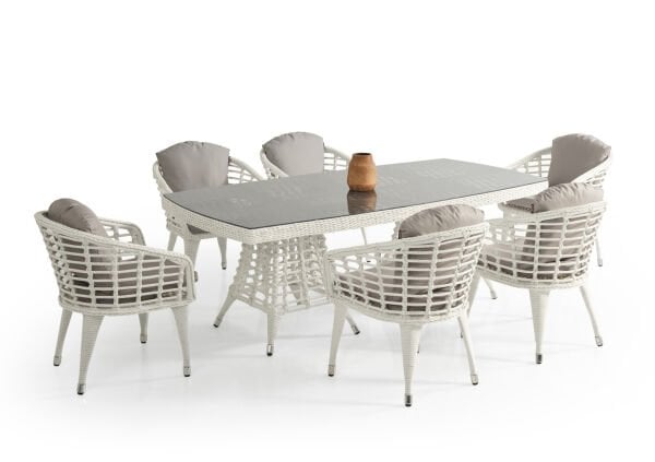 İtals PARİS 6 Kişilik Masa Takımı Gri