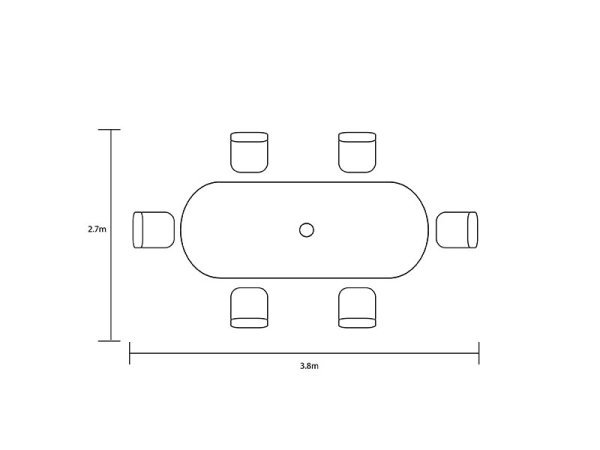 Best 6 Kişilik Oval Masa Takımı